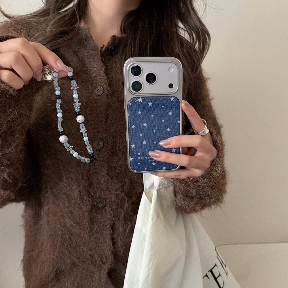 Epoxy Resin Denim Star Phone Case Compatible with iPhone 17/16 Personalized Shockproof iPhone 15/14 Pro Cartoon