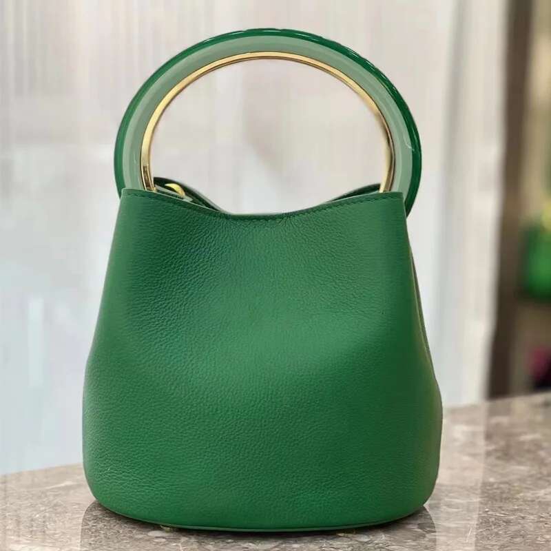 Fashion Large Capacity Leather Bucket For Women Design High Quality Cowhide Handbags High-End Elegant Lady Dinner Bag