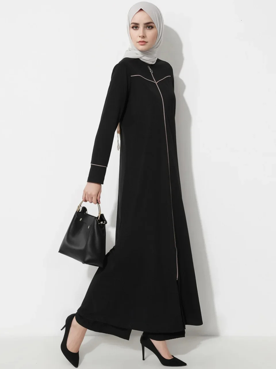 Eid al Fitr women Muslims Abaya Oneck cardigan Arab Dubai zipper Morocco Ramadan long robe gorgeous y Abayas Kaftan Islam 250409
