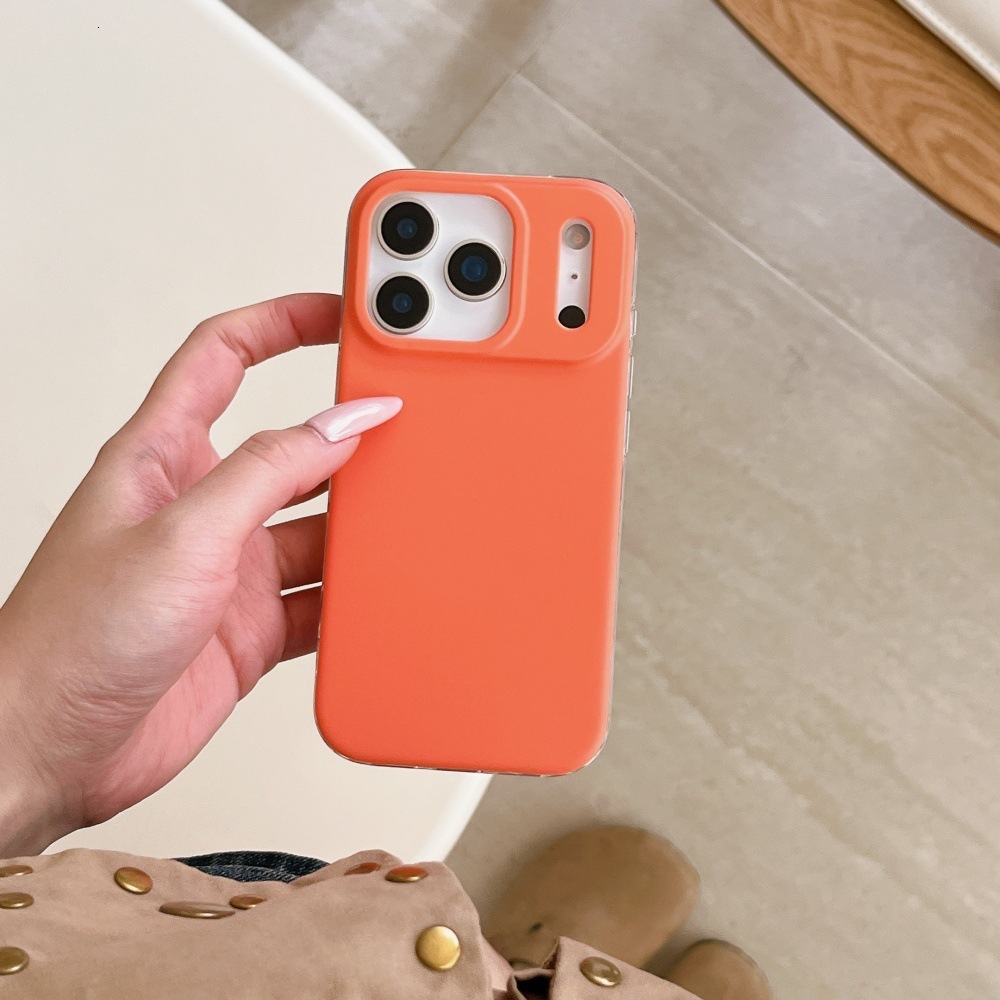 Orange Solid Color Phone Case Compatible with iPhone 17 Pro Max Simple Material Case iPhone 16/15 Pro Personalized 14