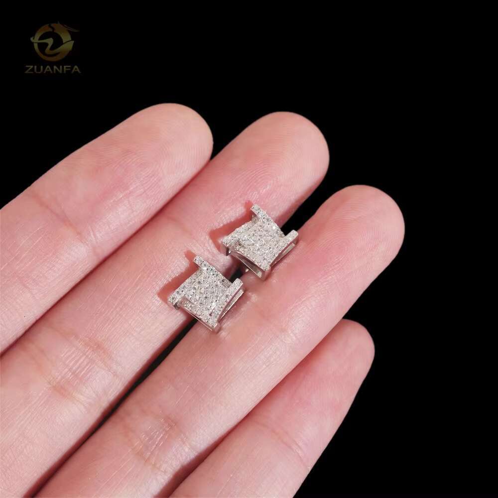 Designer Earring Hip Hop High Quality 925 Sterling Silver Iced Out VVS Moissanite Stud Earrings for Men