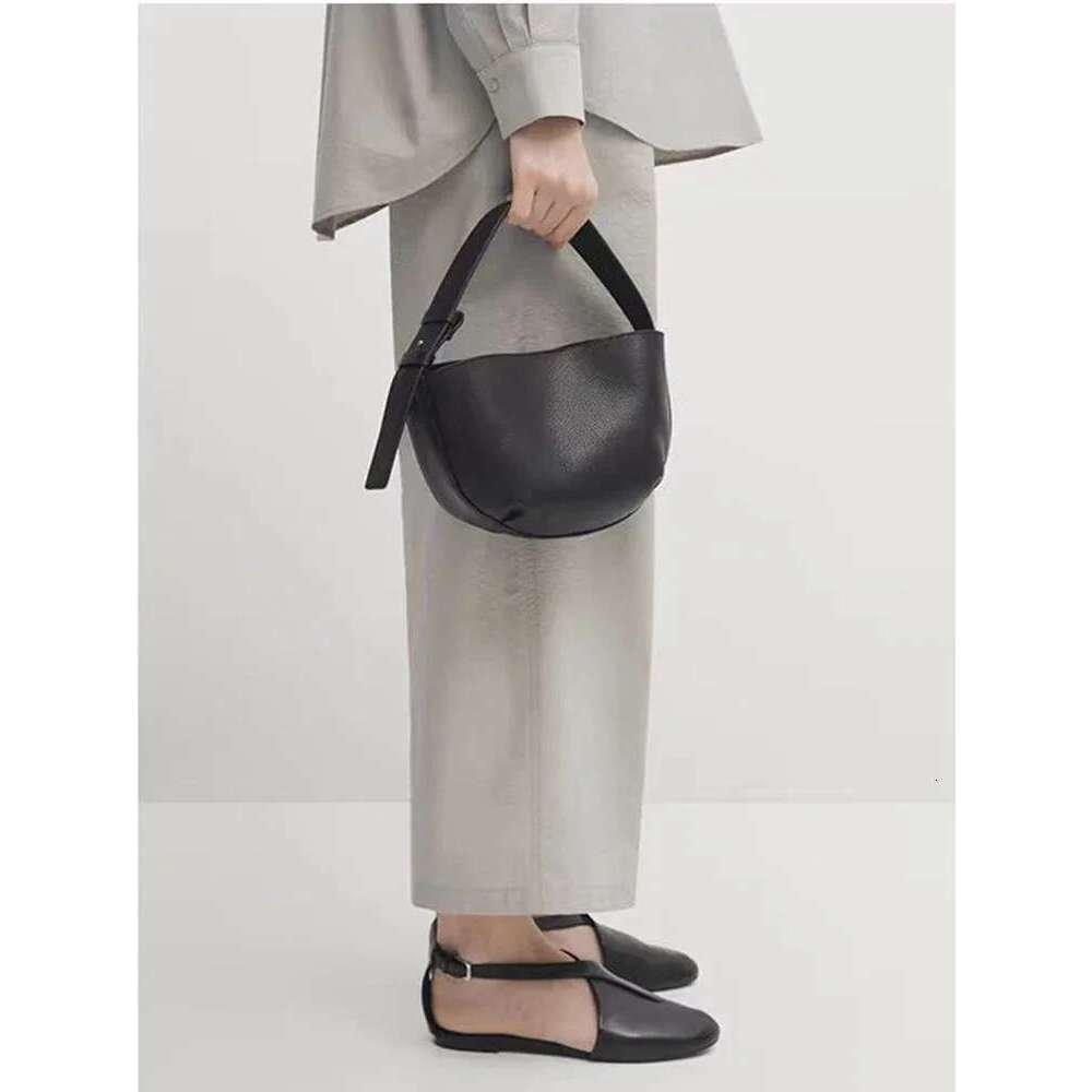 JER STRICK New Women's Fashion Genuine Leather Retro Casual Shoulder Crossbody Cowhide Simple Half Moon Hand Bags