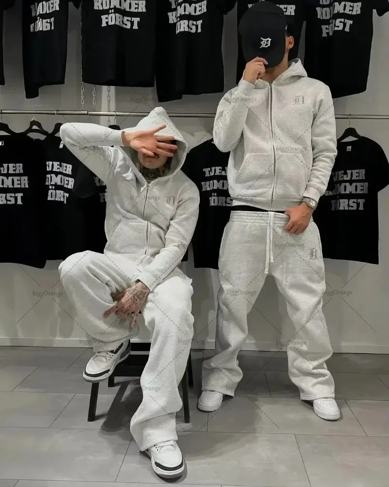 Street casual clothing street hiphop fashion loose cotton mens retro Harajuku Y2K punk oversized sportswear 250409