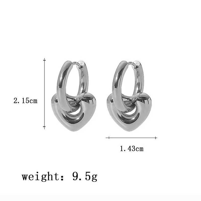 Exquisite stainless steel heart love hoop earrings Romantic fashion high quality jewelry gift for women Gift Z250408