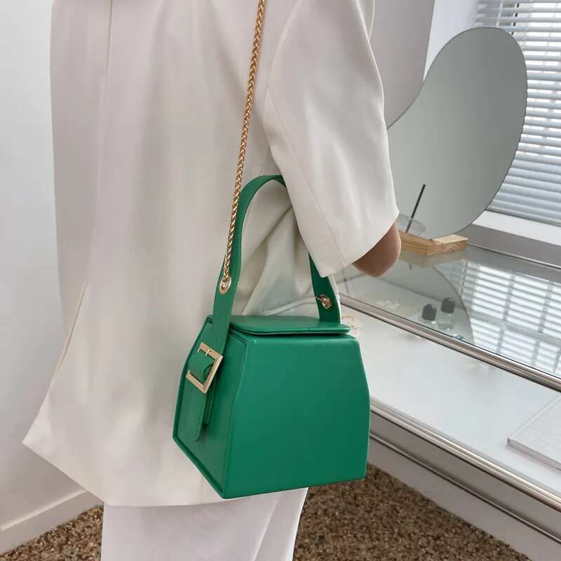 Fashion Leather Small Shoulder Crossbody Women's Square Box Handbag 2023 Daily Commute Bag Party Wedding Clutch Purse