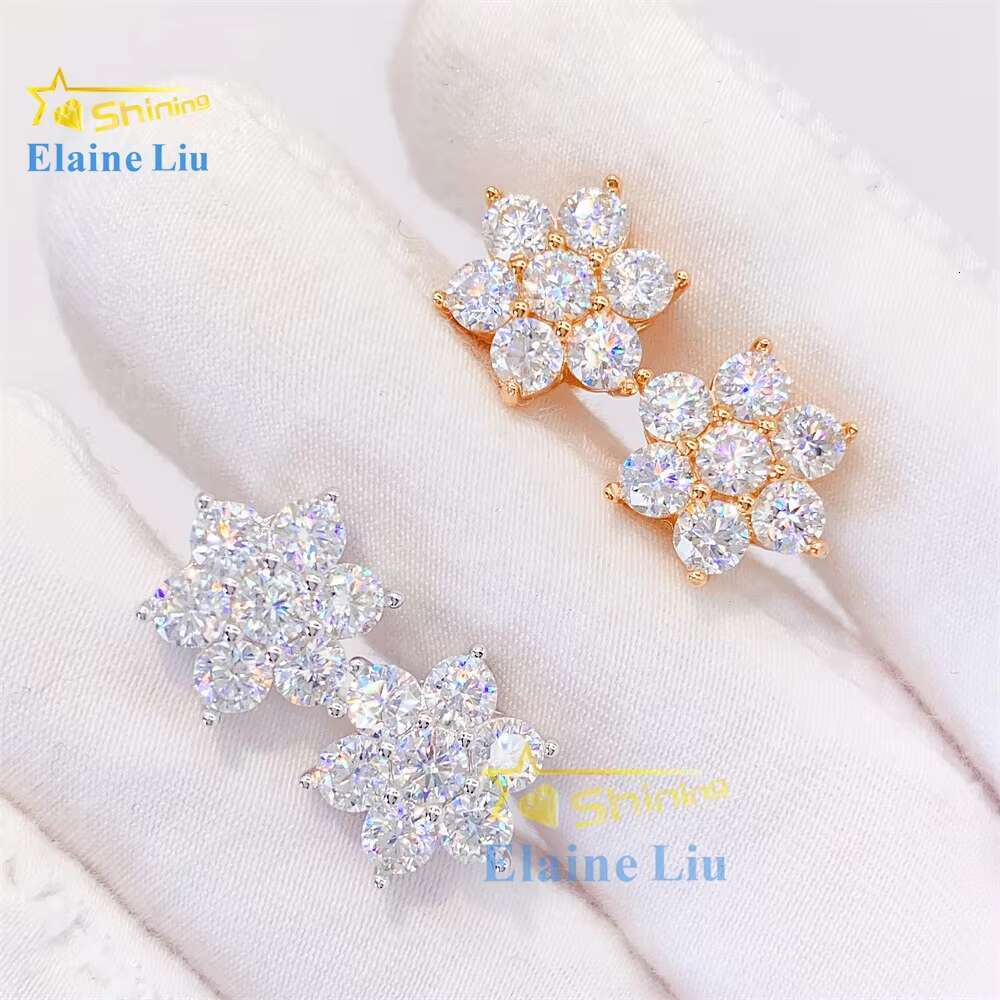 Manufacture Direct Custom 925 Sterling Silver Fashion Jewelry Diamond White Vvs Moissanite Stud Earrings