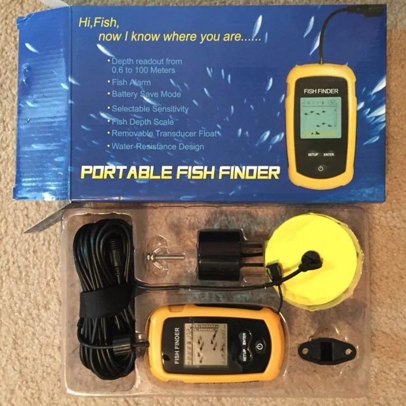Lucky Fish Finder portable sonar sensor alarm sensor Fishfinder 0.6-100M sensor depth detector Fish accessories 250409
