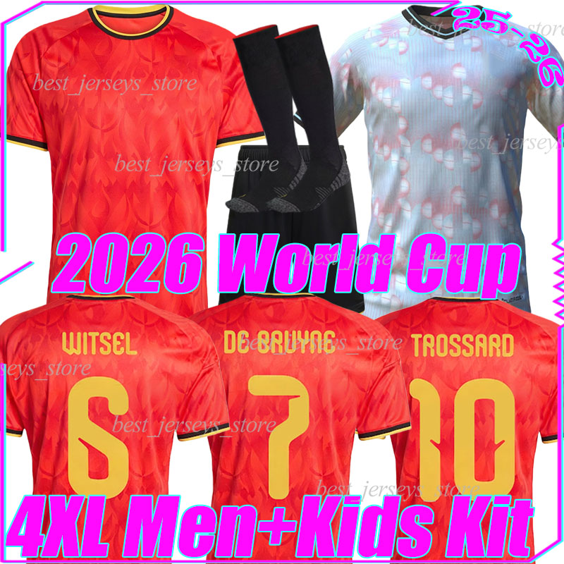 4XL Belgium soccer jerseys 2026 World Cup DE BRUYNE DOKU TROSSARD OPENDA FOFANA RASKIN DE CUYPER MEUNIER THEATE BATSHUAYI men kids kits socks sets football shirts