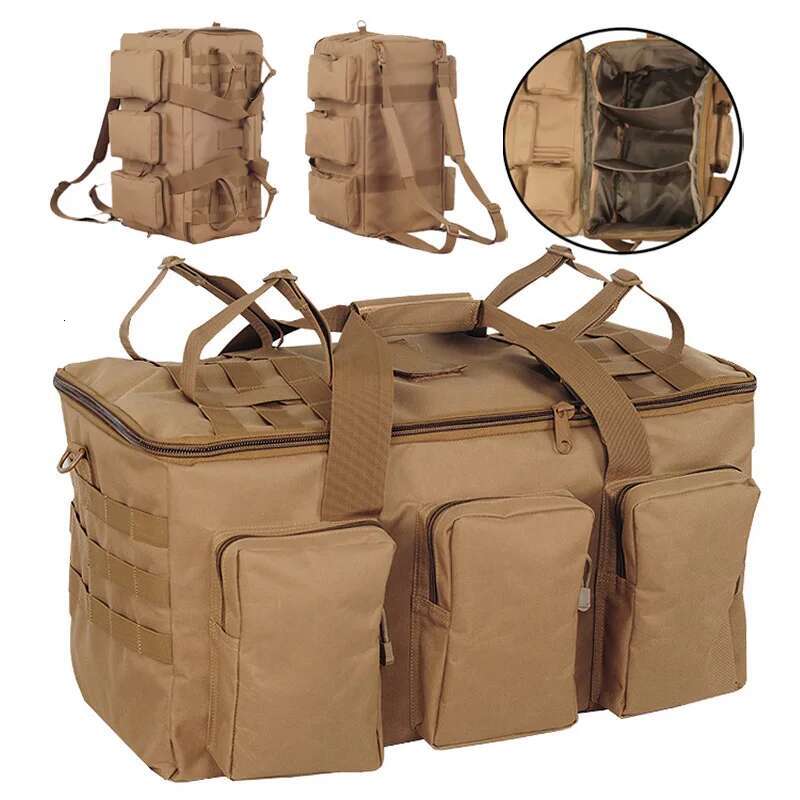 55L Lage Duffel Bag Camping Backpack Tactical Large Bags Men's Hiking Travel Mountaineering Trip Utility Gym Weekend Duffle