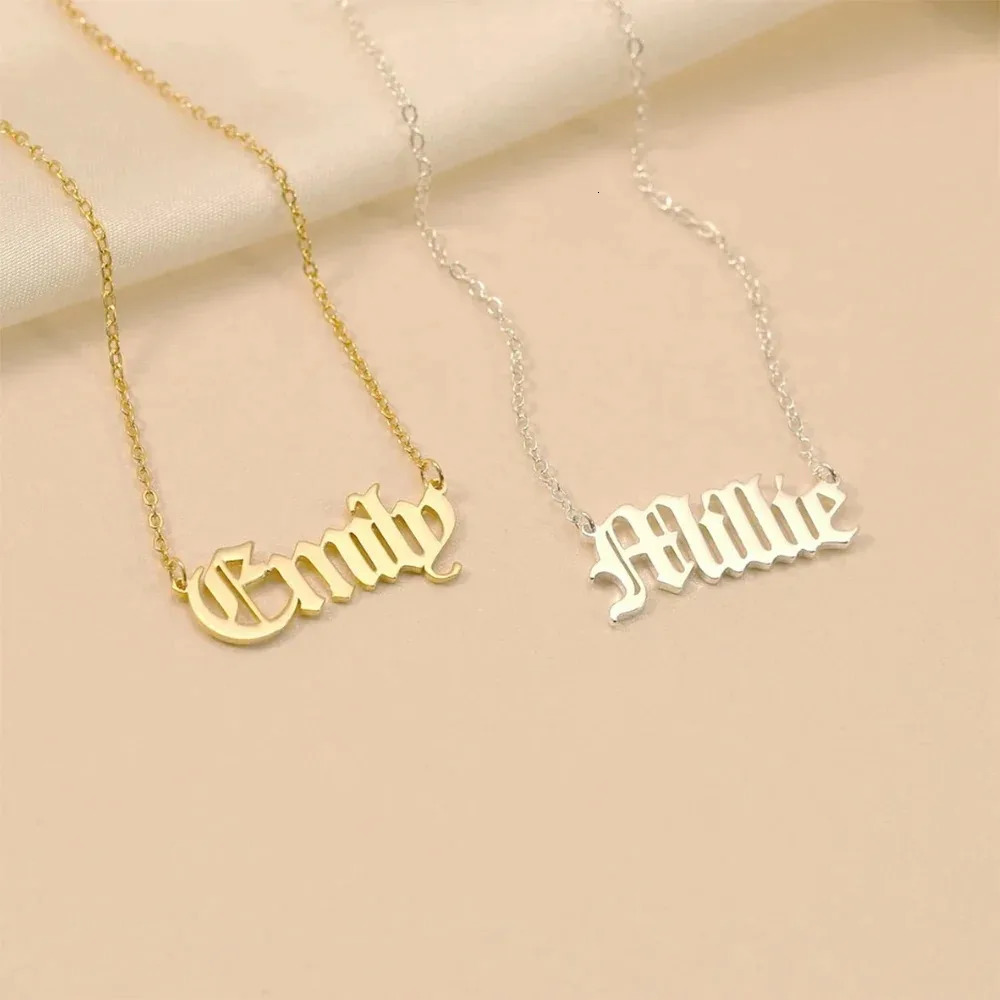 Personalised Name Necklace Custom Stainless Steel Name Jewelry Birthday Gift for her Bridesmaid Mothers Day Gifts 250409