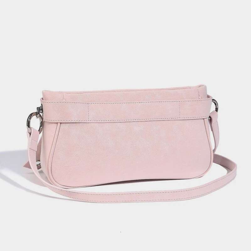 Meet You Punk Style Women's Belt Buckle Shoulder Y2k Fashion Pleated Pu Leather Armpit Motorcycle Rivet Crossbody Bag