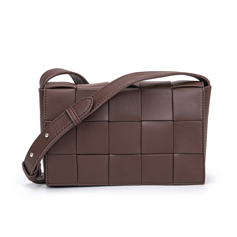 2025 New Style Woven Bag Women's Shoulder Bag Fashionable and Versatile Unisex Crossbody Bag High-end Light Luxury Checkered Bag