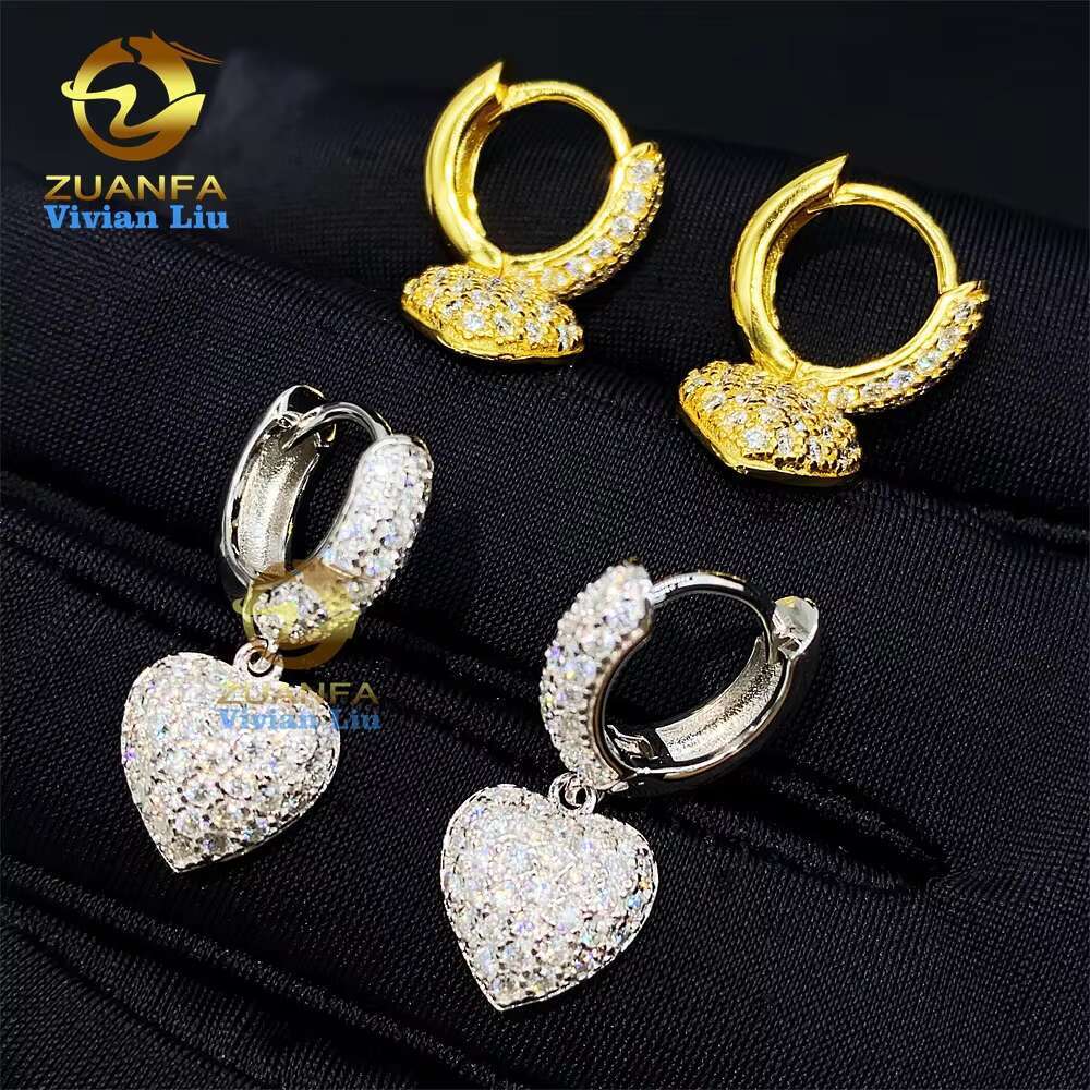 Fashion Jewelry Luxury Diamond Women Jewelry Sterling Silver Wholesale Price Vvs Moissanite Earrings