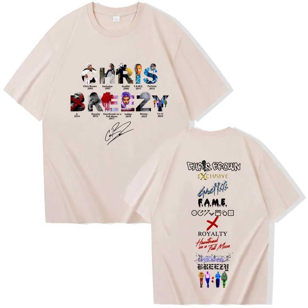 2024 Chris Brown Rap T-shirt 11 11 Album Series Merch T-shirt Unisex Harajuku O-neck Short sleeved Shirt Fan GiftXJ250409