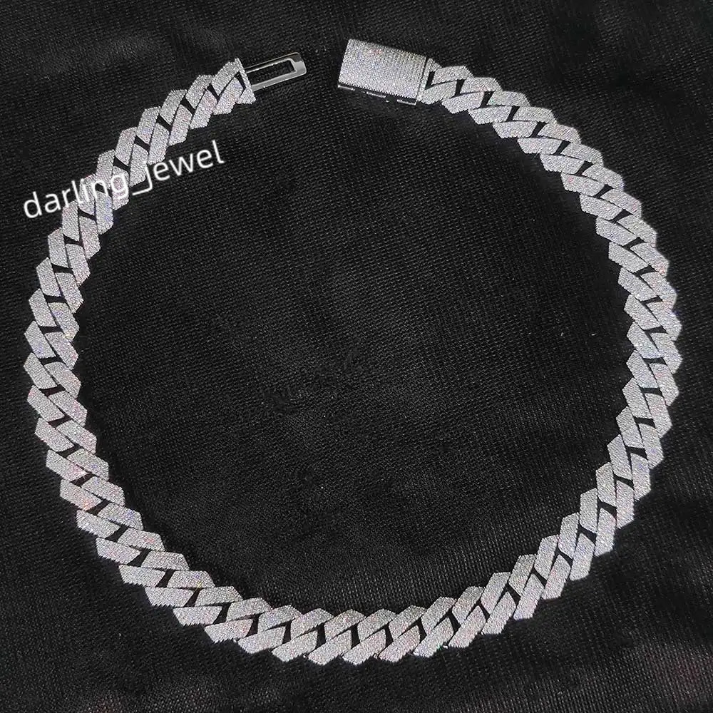 Hip Hop Jewelry 15mm 4 Rows Cuban Chain Necklace White Gold Plated Iced Out Cz Prong Necklace Diamond Cuban Link Chain For Men