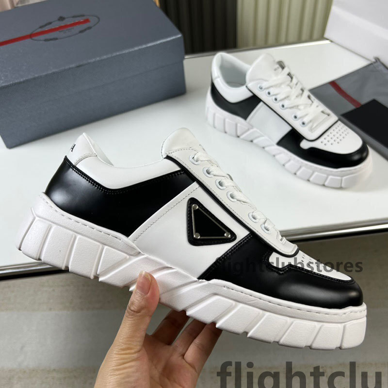 Man Sneakers Casual Versatile pradasneaker pradas Lace Up Square Sole Shoe Side e Fashion Luxury Top Quality Designer mens Sneakers KHZU