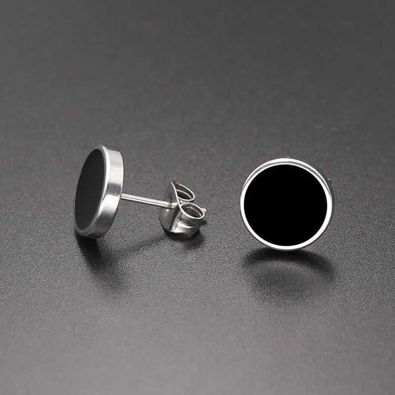 2Pcs/1Pair Stainless Steel Studs Earrings Round Shaped with Butterfly Clasp Push Earrings Women Men Hypoallergenic Earrings Z250408