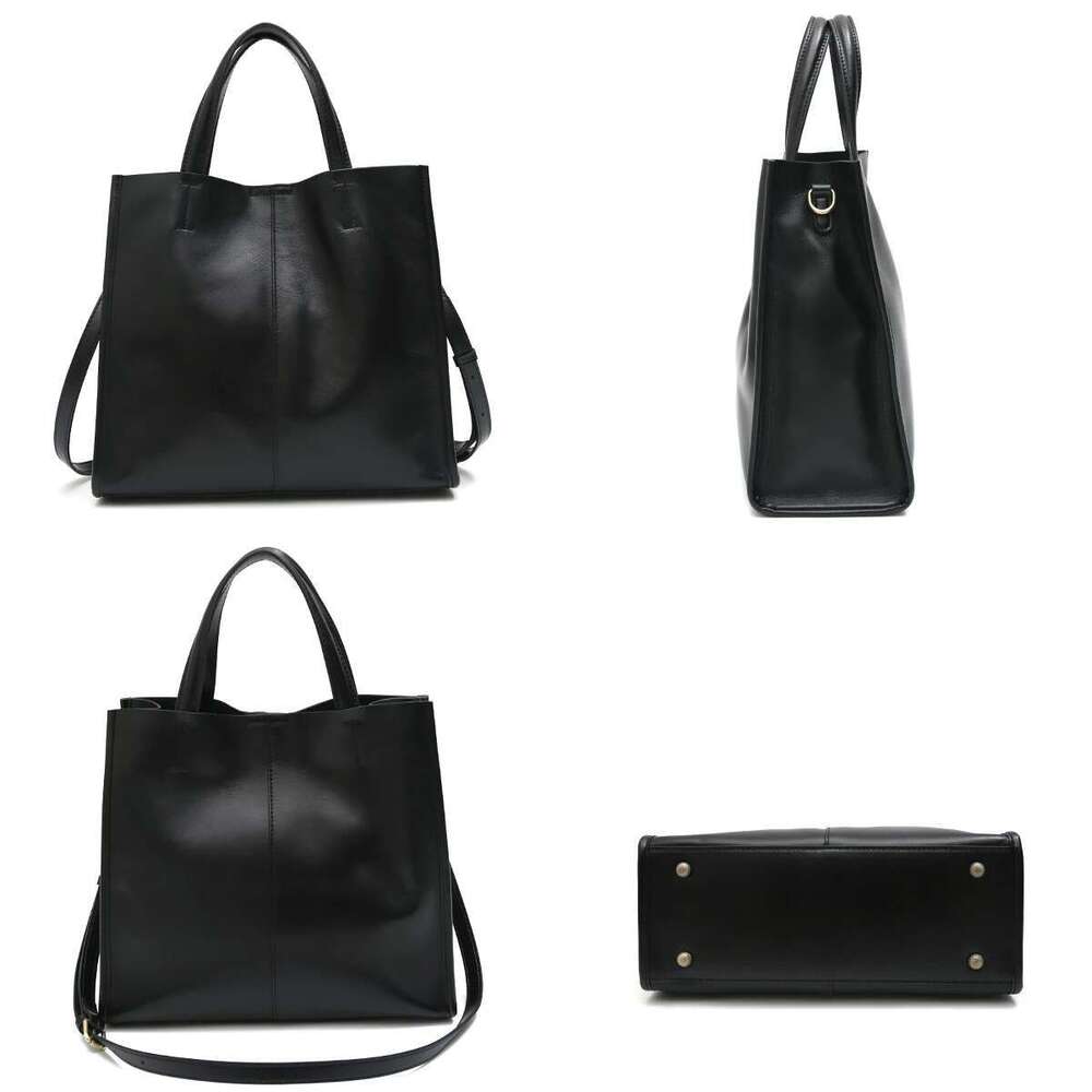 SC Minimalist Vintage Genuine Leather Tote Women Classic Top-Handle Bag Large Capacity Cross Body Shoulder Handbags Purse