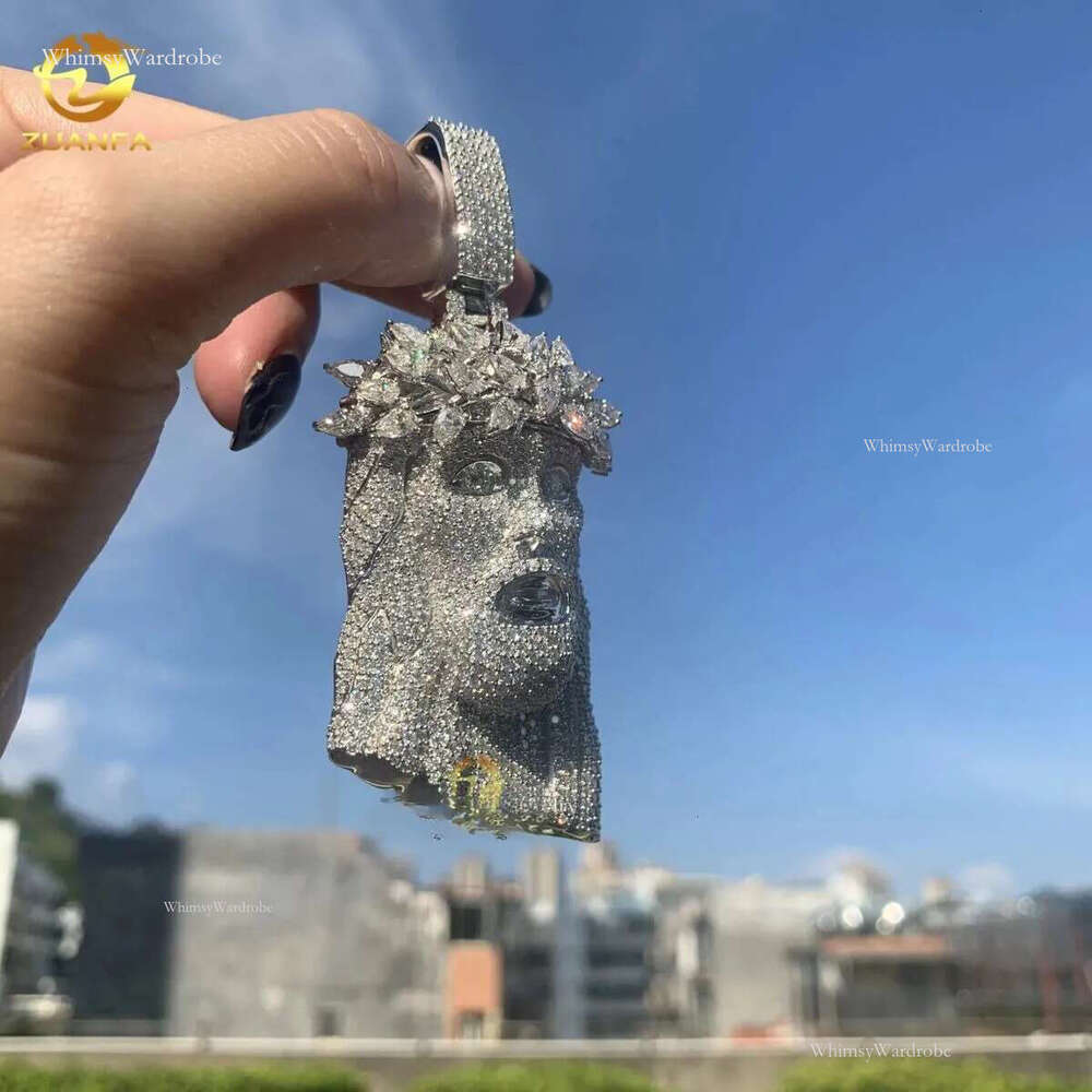 Exquisite Big Piece 3D Jesus Pendant Moissanite Pendants Iced Out Dias custom moissanite pendant Religious Jewelry