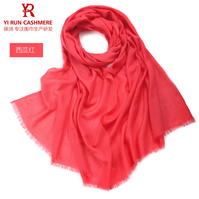 K346 Inner Mongolia spring and summer pure wool plain scarf SWR0012 ladies' fine spinning thin monochrome light wool shawl