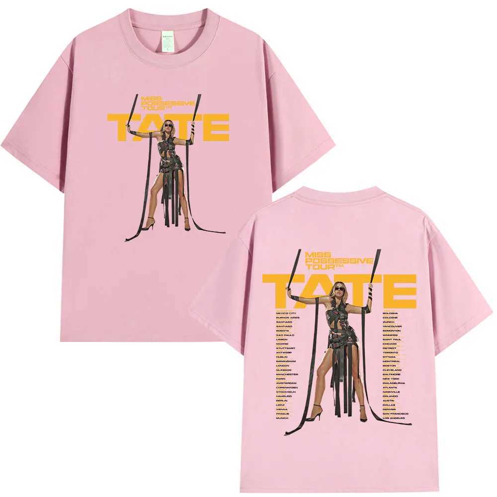Tate McRae exclusive tour 2025 T-shirt mens Harajuku O-neck short sleeved T-shirt cotton casual T-shirt fan giftXJ250409