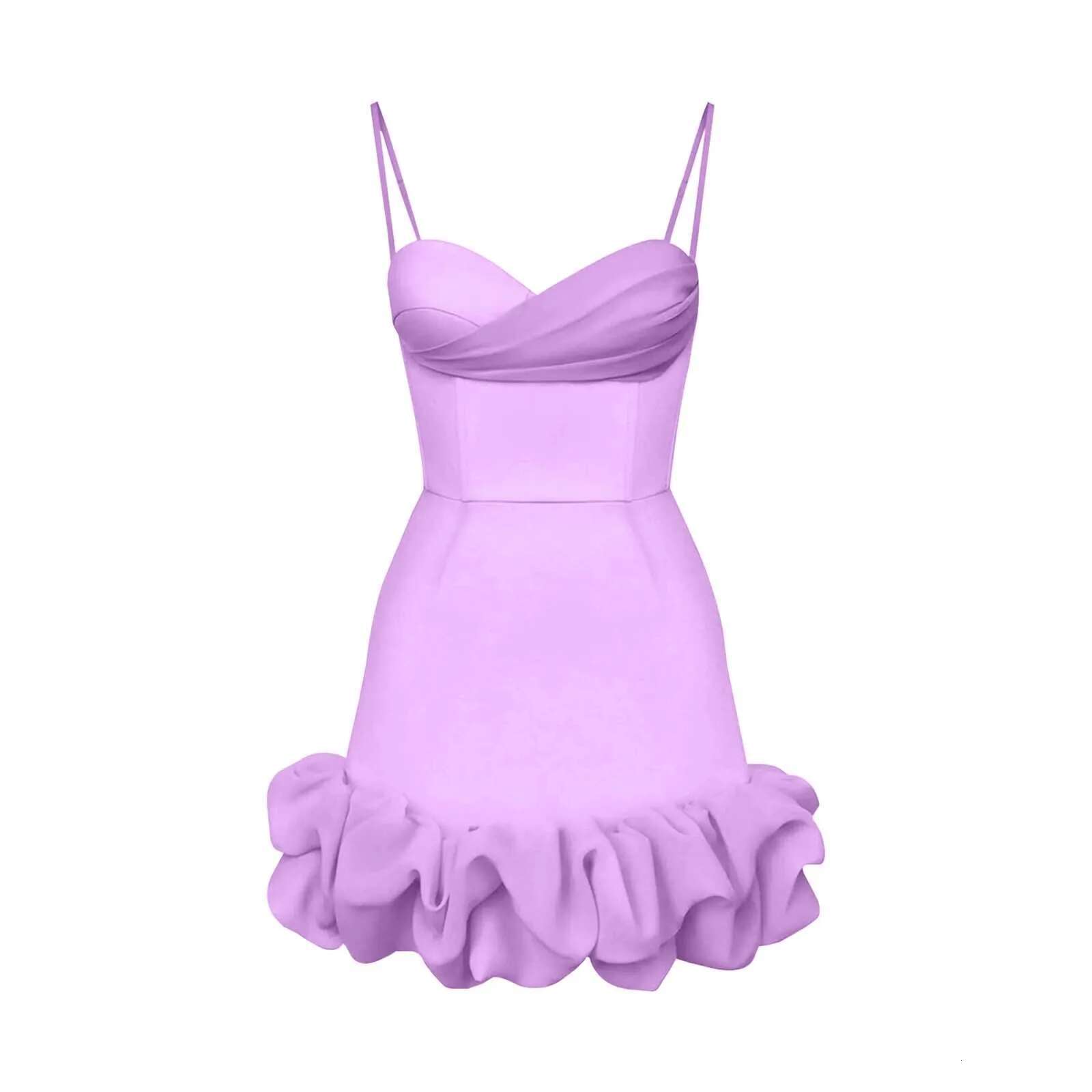 Dongdumaoyi New Summer Elegant Pleated Suspender Dress Sexy Nipped Waisted Women Wrap Hips Short Temperament Slim Solid Evening
