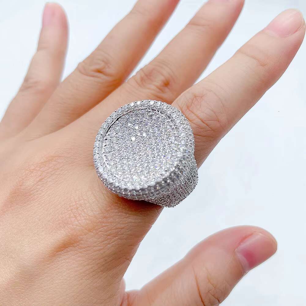 Luxury Style Custom Jewelry Silver 10k 14k 18k Vvs Moissanite Ring Hip Hop Jewelry Pass Diamond test Iced Out Ring