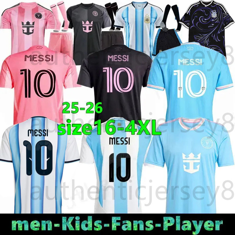 25 26 Argentinas soccer Jerseys MESSIS GARNACHO DE PAUL National Team MARTINEZ Fans Player versio Maradona Football Shirts 2025 SUAREZ Miamis FC Women men kids Kit