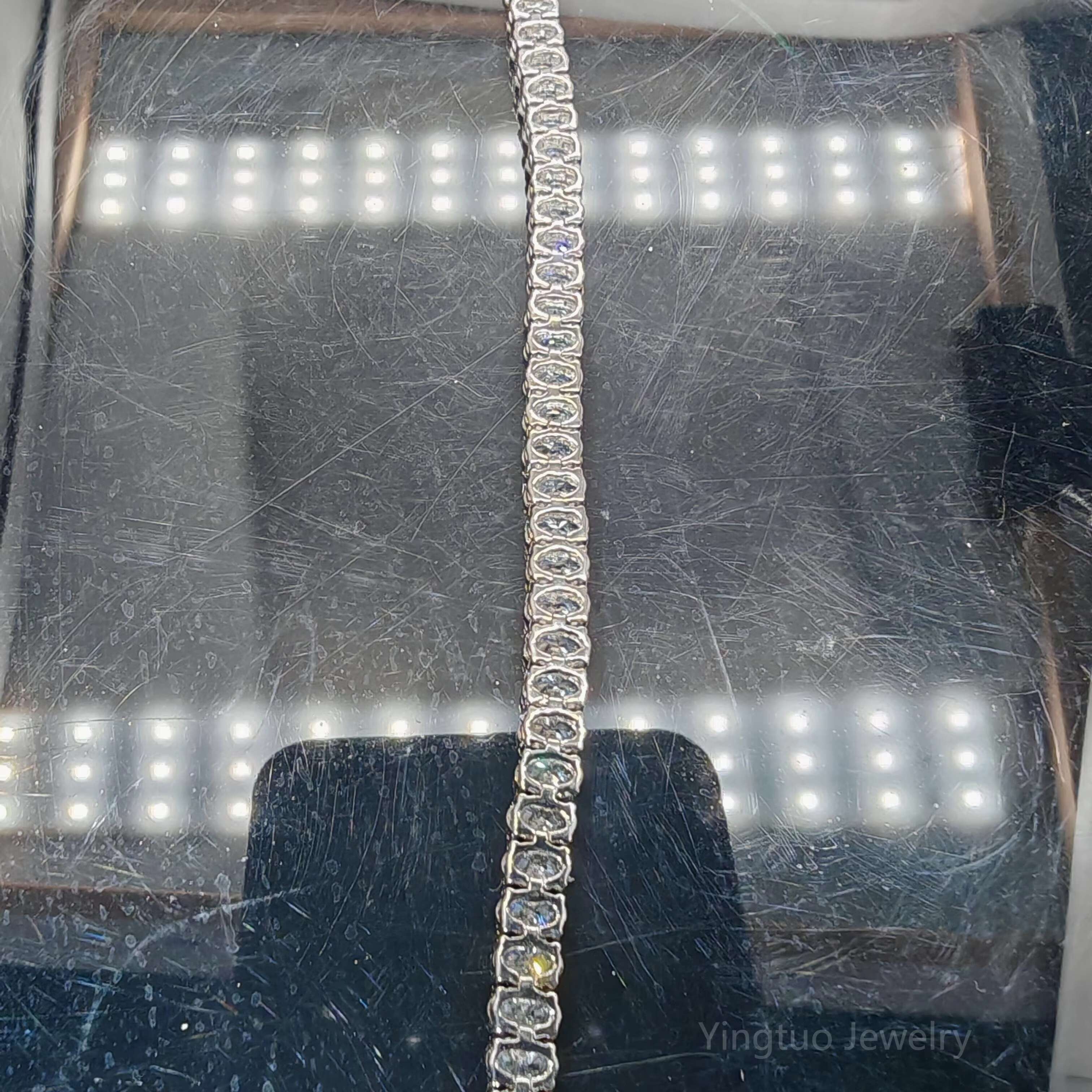 Hot Selling Oval Shape Tennis Chain Fine Jewelry Man Women S925 Silver Chain Hip Hop Bracelet VVS Moissanite Cuban Chain