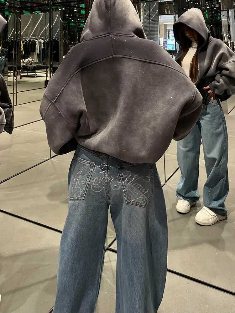 Letter Hot s High Waited Woman Street Fashion Baggy Jeans Clothing Casual Versatile Pants Women Z260313