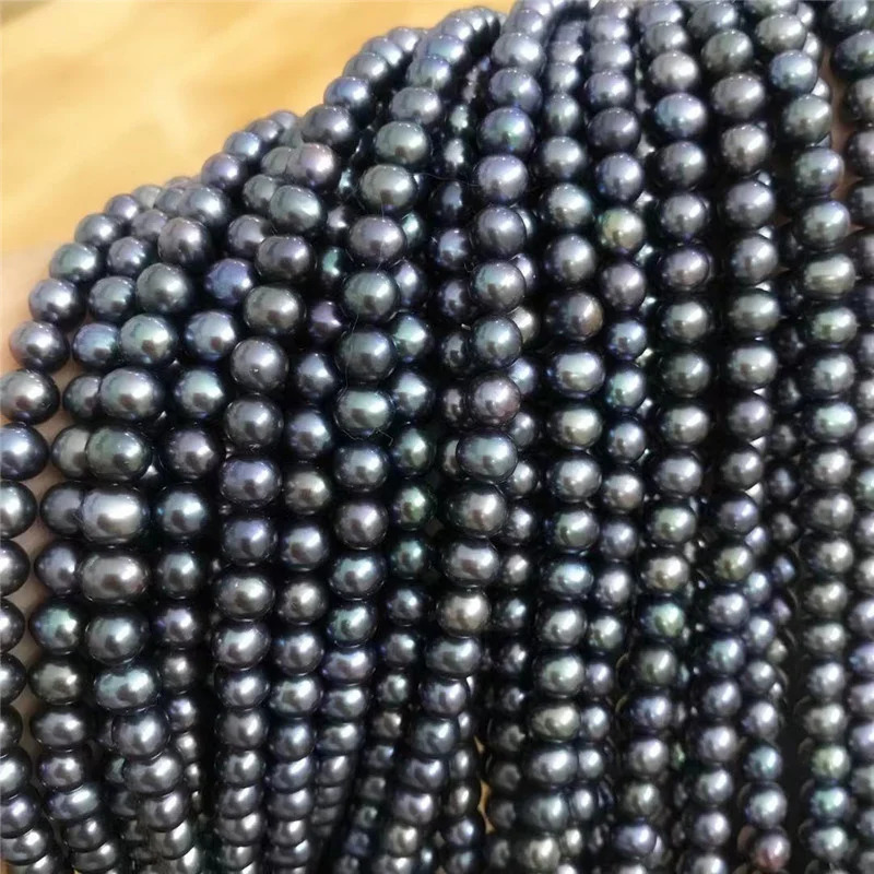 Wholesales Genuine Natural Freshwater A15 56mm black round pearl Loose Beads DIY 251131