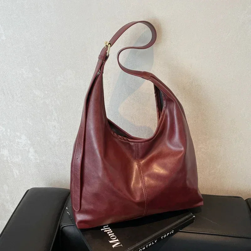 High Quality Large Capacity PU Tote Bags Simple Solid Hasp Classic Commute Style Shoulder Bags for Women Fashion 250408