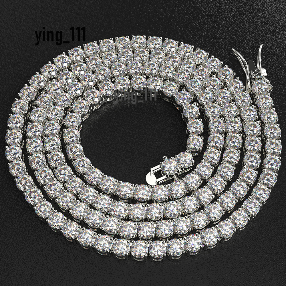 XingYueGems Hip Hop Style 925 Silver 3mm 4mm 5mm 6mm Moissanite Jewelry Necklaces Tennis Chain Design