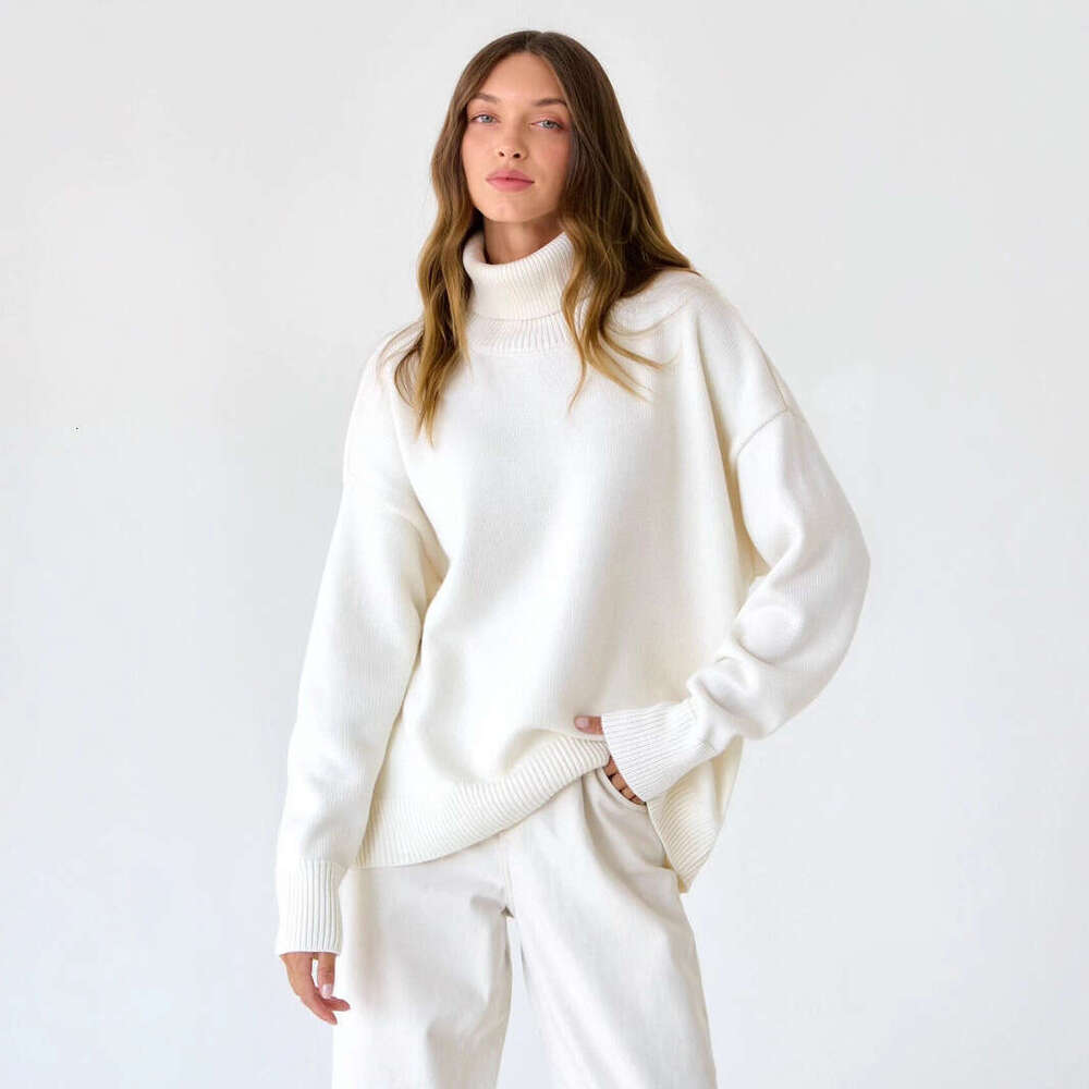 Solid Color Turtleneck 2025 Autumn Winter Comfortable Loose Classic Versatile Elegant Pullover Sweater women's knitwear
