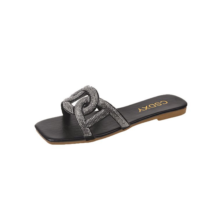 Women's 2025 Summer plus-size flip-flops Flat flat Fairy shoes Advanced exquisite trend all-in-one beach shoes