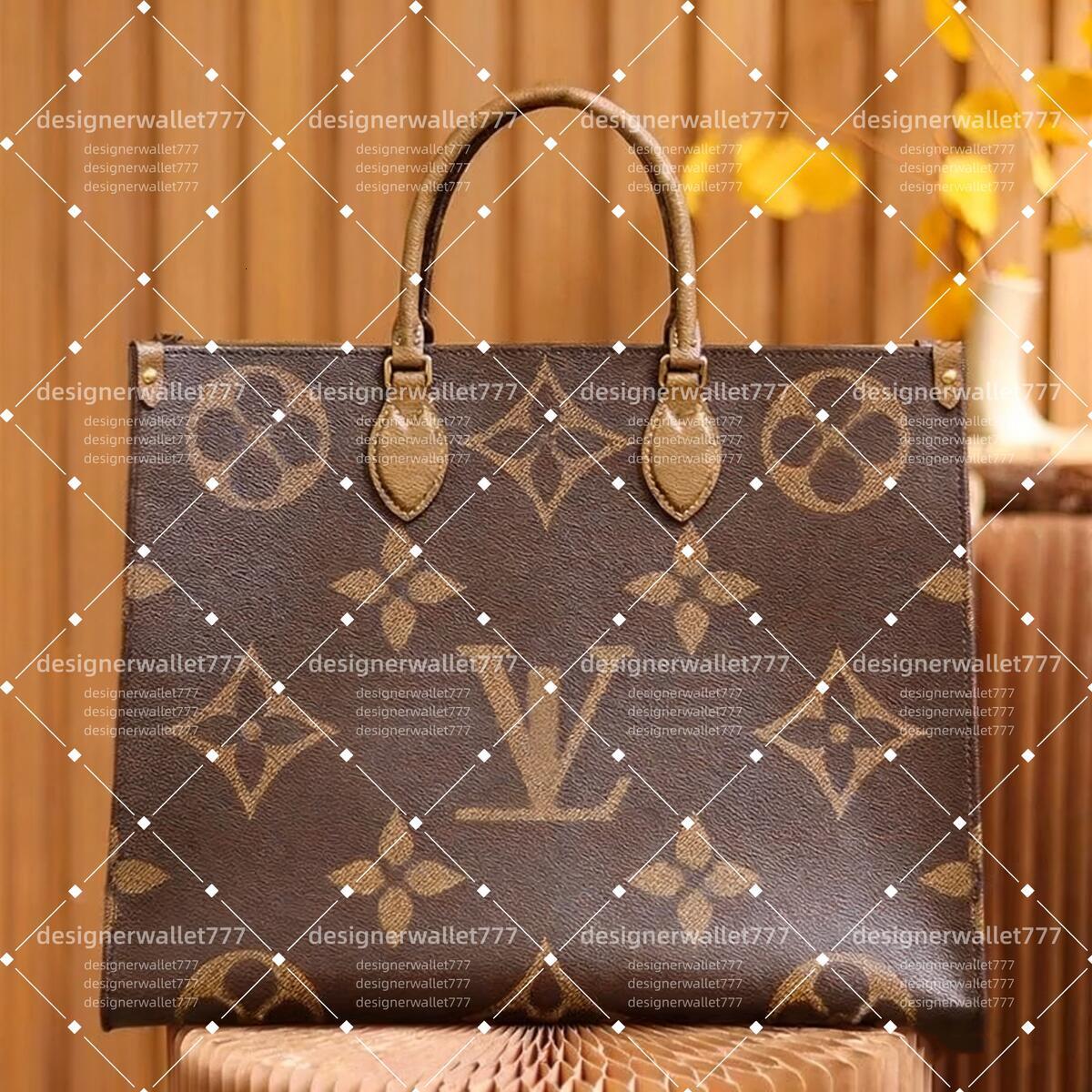 Womens designer bag onthego Women tote bags Luxury high capacity leather shopping shoulder bags mirror quality wallet leather purse fashion Jungle bags 3 size