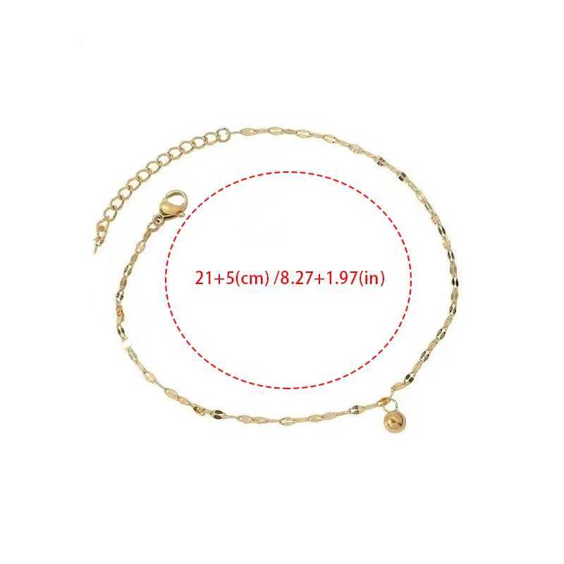 Lucky Beads Anklet For Women New Trendy Simple Flash Ankle Chain Spring Summer Jewelry Gift Z250408
