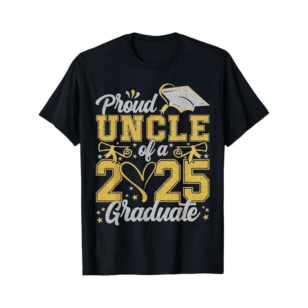 Designer T shirt Proud Uncle Of A Class Of 2025 Graduate - 220g Tshits