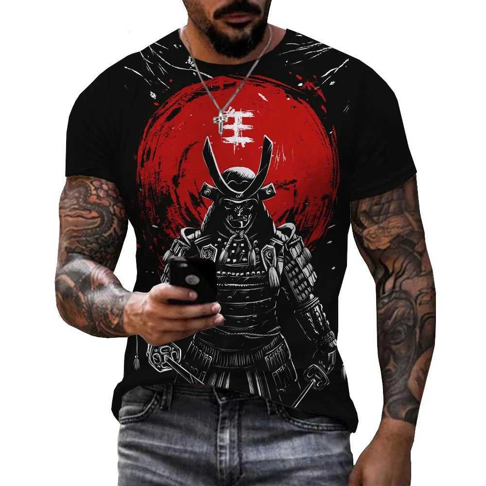 Japanese Samurai 3D printed T-shirt Warrior Bushido streetwear O-neck oversized T-shirt short sleeved mens fashion casualXJ250409