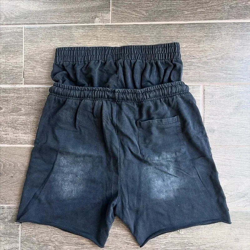 Y2k retro double waisted pants men shorts fashionable street loose shorts harajuku style hip hop hippop pants sweatpants 250407