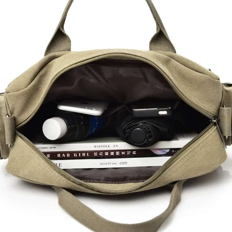 Men Handbag Multi-Function Men Shoulder Business Casual Crossbody Messenger Travel Bags Canvas Bag Wt604
