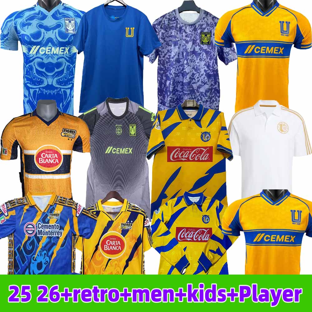 25 26 Tigres UANL soccer jersey home away THIRD 3rd 2025 Mexico liga MX Vargas AQUINO PIZARRO NICOLAS THAUVIN GIGNAC Tigres jersey football shirts