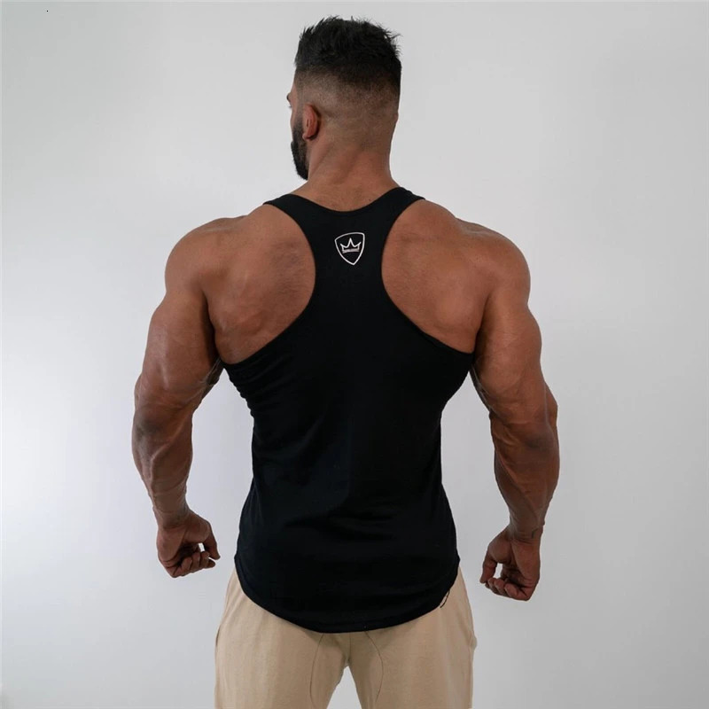 Mens vest fitness sleeveless cotton mens canoe tight fitting Ropa clothing 250409