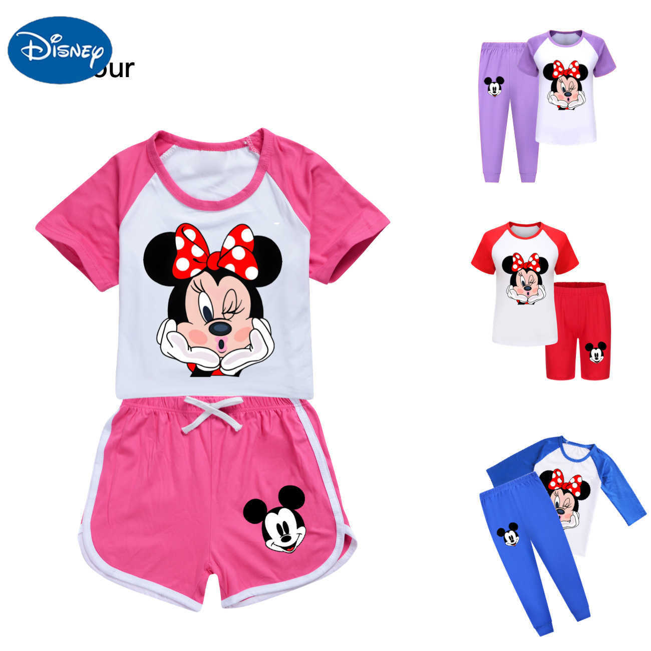 Disney Mickey Childrens Summer Short sleeved Shorts Sports Set 4055XJ250409