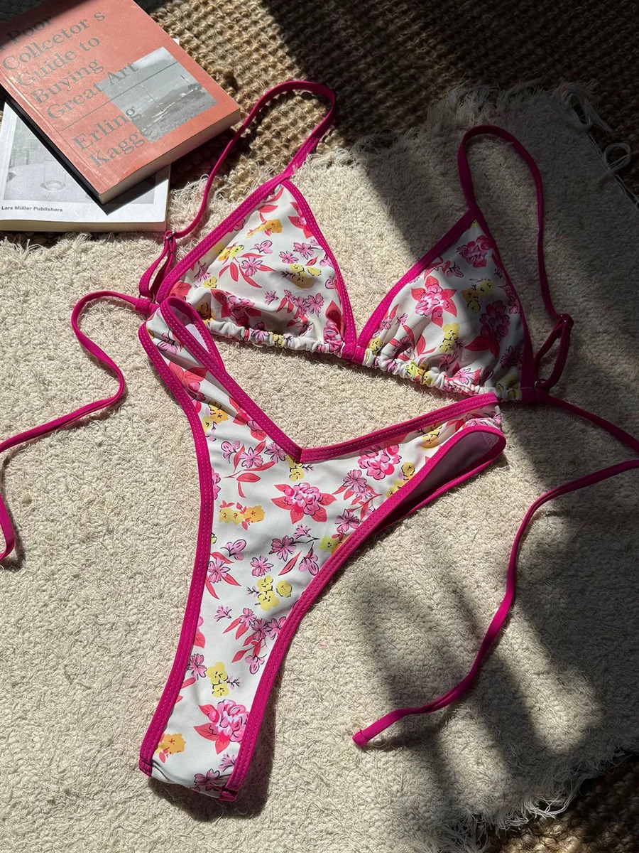 Sexy Leopard bikini womens swimsuit thong set twopiece 250409