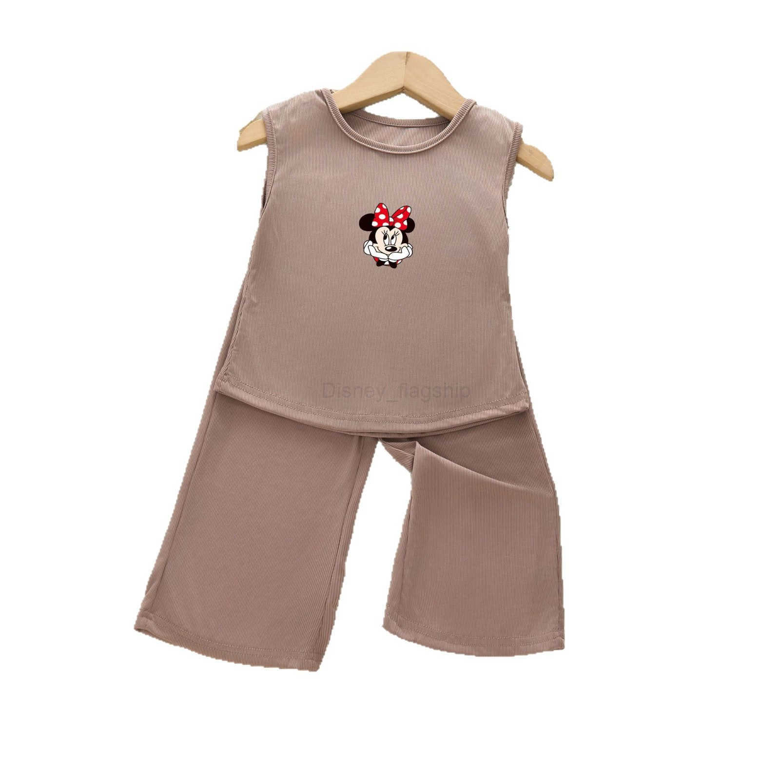 Disney Childrens Cartoon 2025 Summer New Sleeveless Ice Silk Set Tank Top Loose and Comfortable Two Piece Set for Girls SummerXJ250409