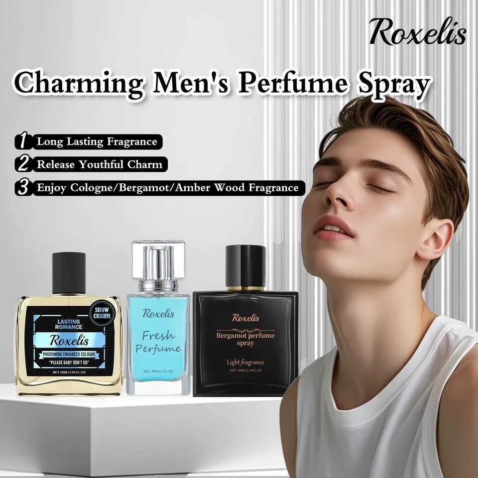 Roxelis 50ml Cologne Pheromone perfume Bergamot Amber Wood Long Date perfume Floral Flavor Flirting Men perfume MistXJ250409