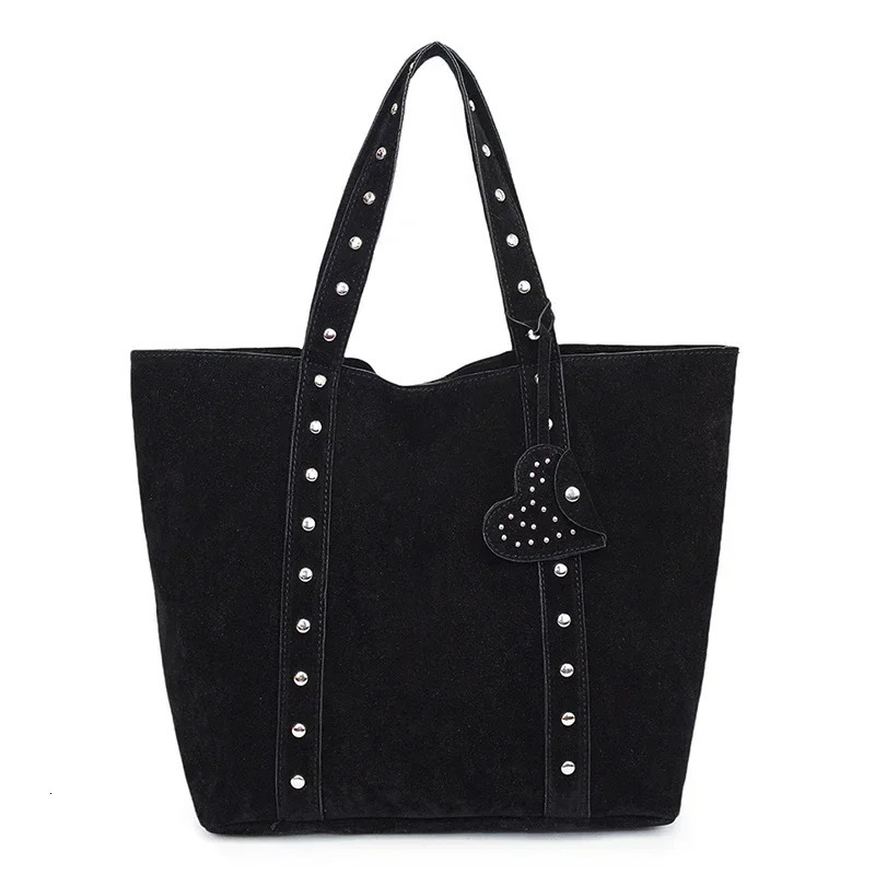 Fashion Suede Sewing Thread Solid Color Shoulder Bags Retro Versatile Commute Simplicity Single Womens Handbag 250408