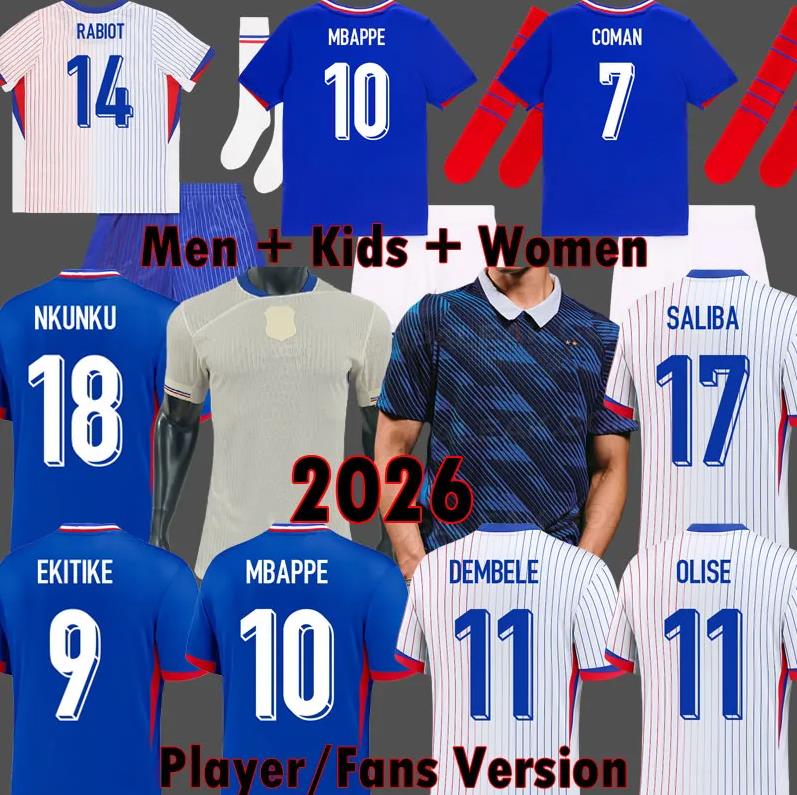 2025 2026 French MBAPPE Soccer Jerseys final BENZEMA GIROUD GRIEZMANN SALIBA PAVARD KANTE POGBA THURAM KOLO 2024 25 26 Maillot De Foot Equipe Football Shirt Kids