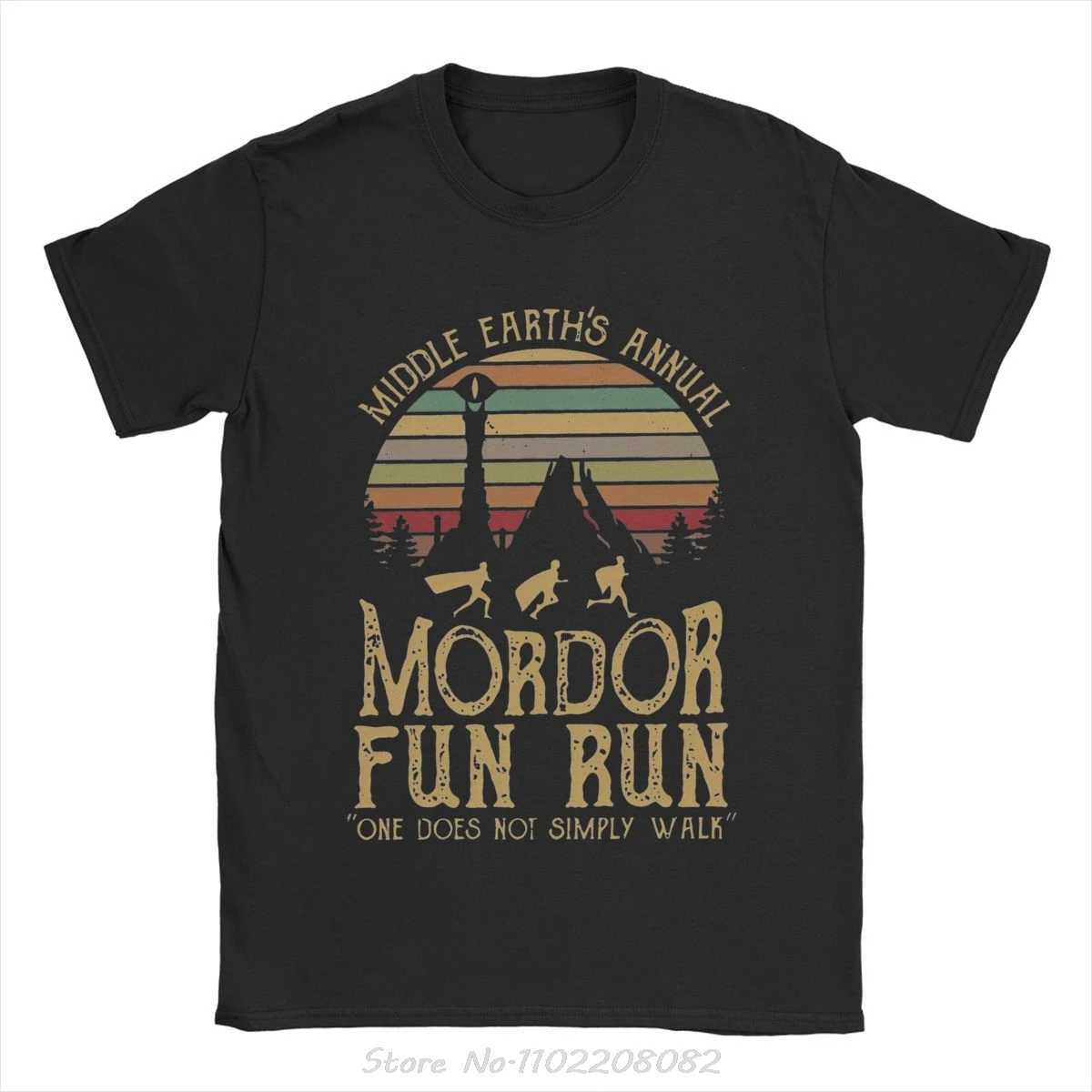 Mens Mordor L-lords of the R-rings T-shirt mens clothing retro short sleeved summer O-neck T-shirt oversized fitness T-shirtXJ250409